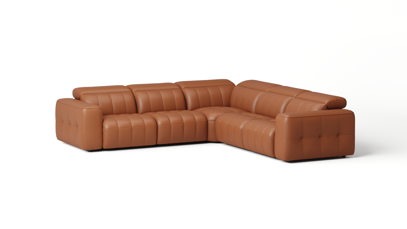 Avalon Leather Corner Lounge — ORANGE