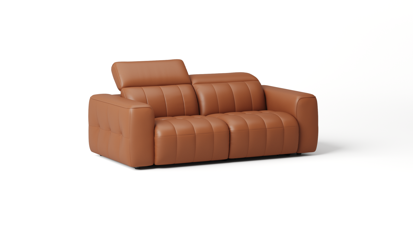 Avalon Leather Recliner Two Seat Sofa — ORANGE