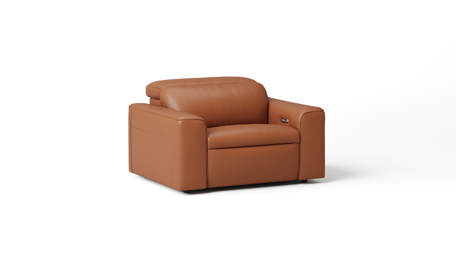 Broadway Leather Recliner 1.5 Seat Sofa — ORANGE