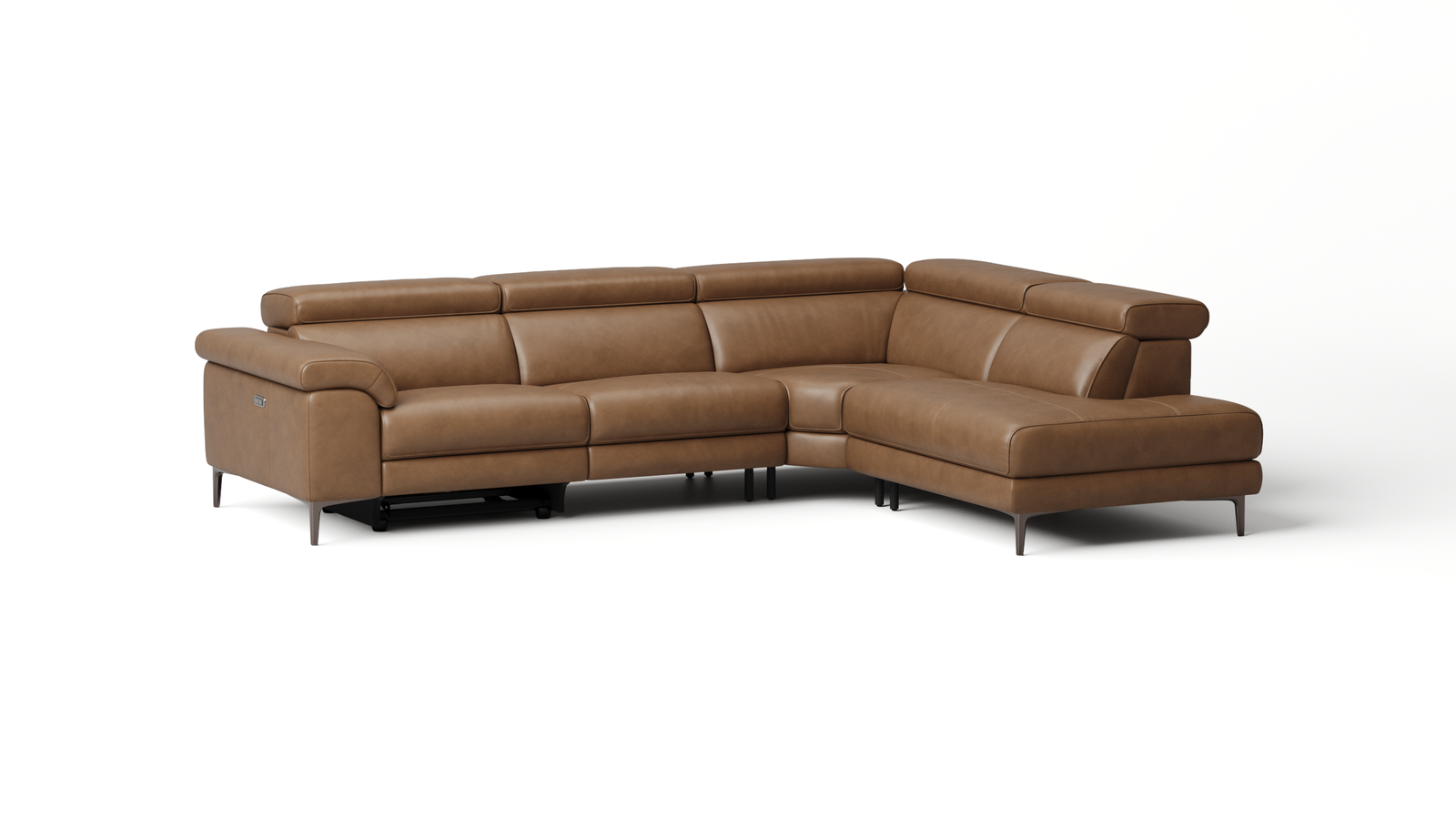 Carlisle Leather Recliner Corner Lounge With Terminal