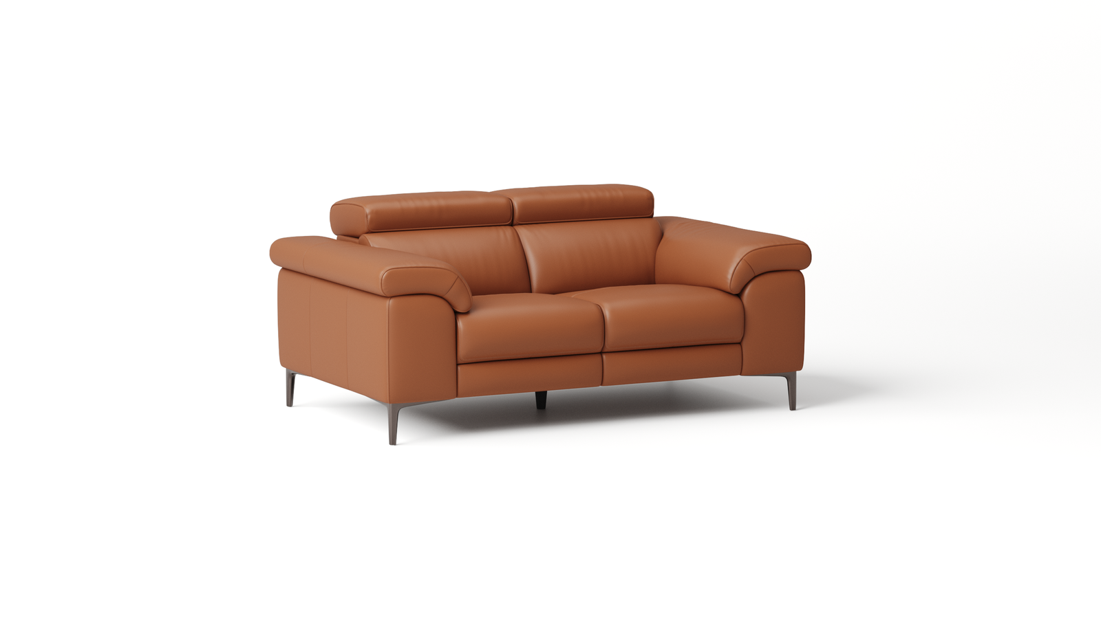 Carlisle Leather Two Seat Sofa — ORANGE