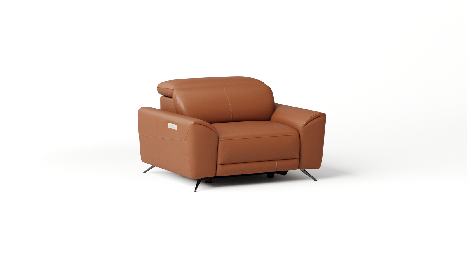 Dover Leather Recliner Armchair — ORANGE
