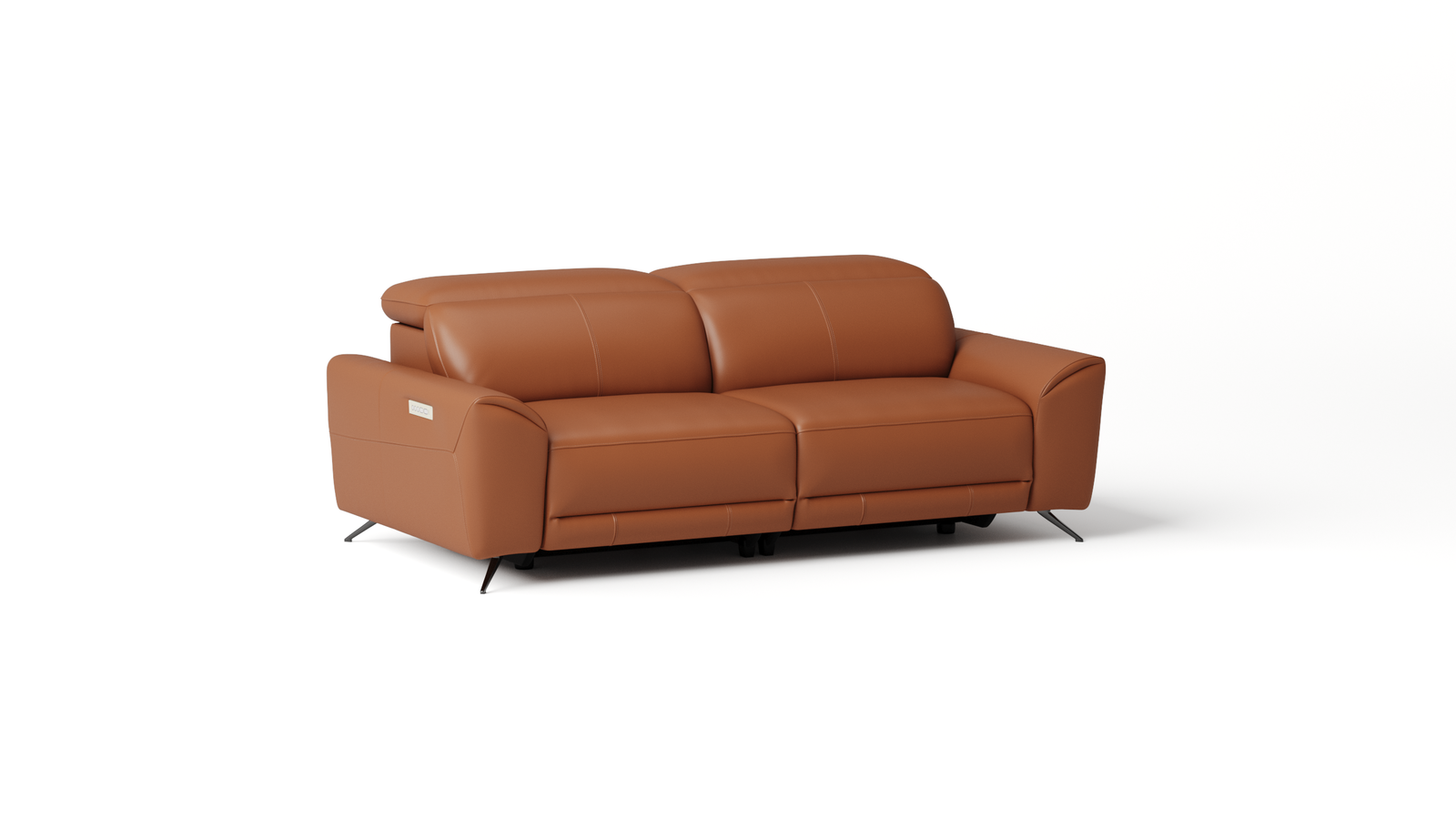 Dover Leather Recliner Two Seat Sofa — ORANGE