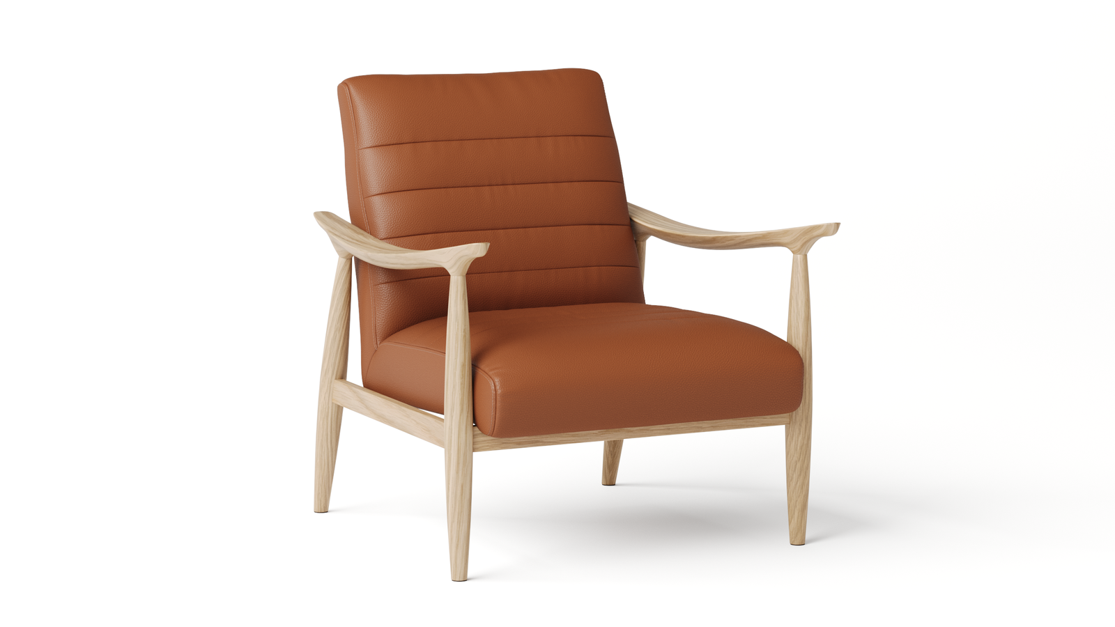 Drift Leather Accent Chair — ORANGE