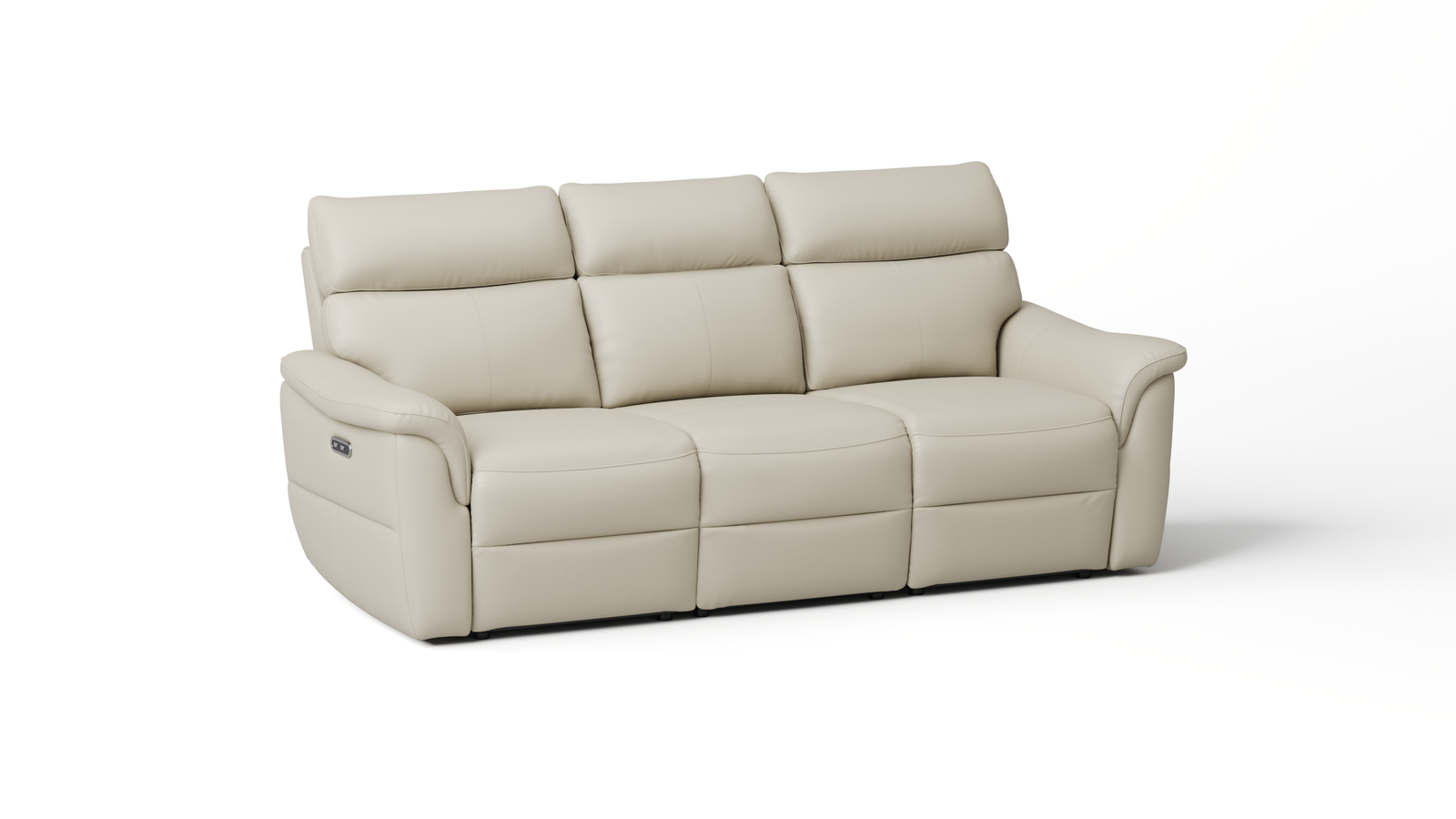 Edmond Leather Three Seater Sofa Power Recliner