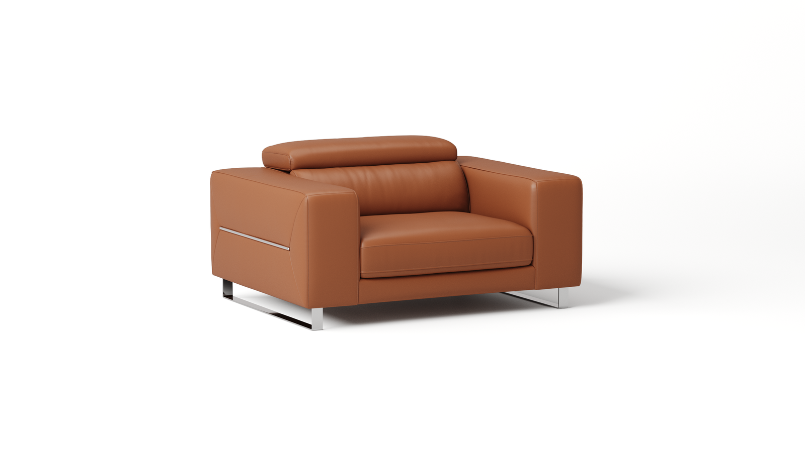 Elixir Leather Sliding Armchair — ORANGE
