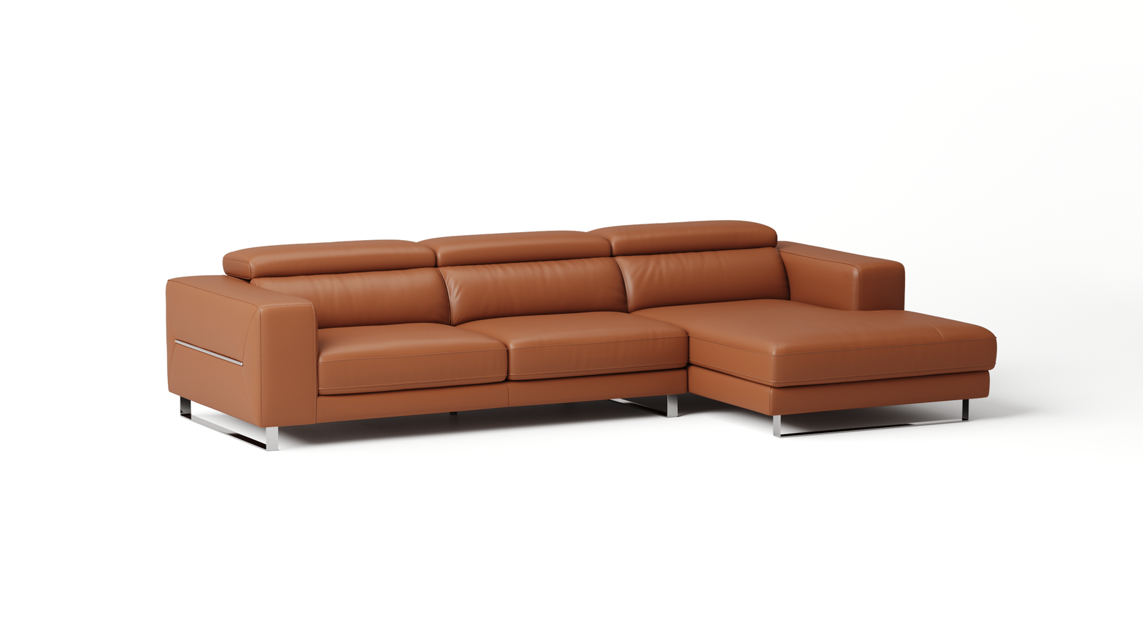 Elixir Leather Sliding Chaise Lounge — ORANGE