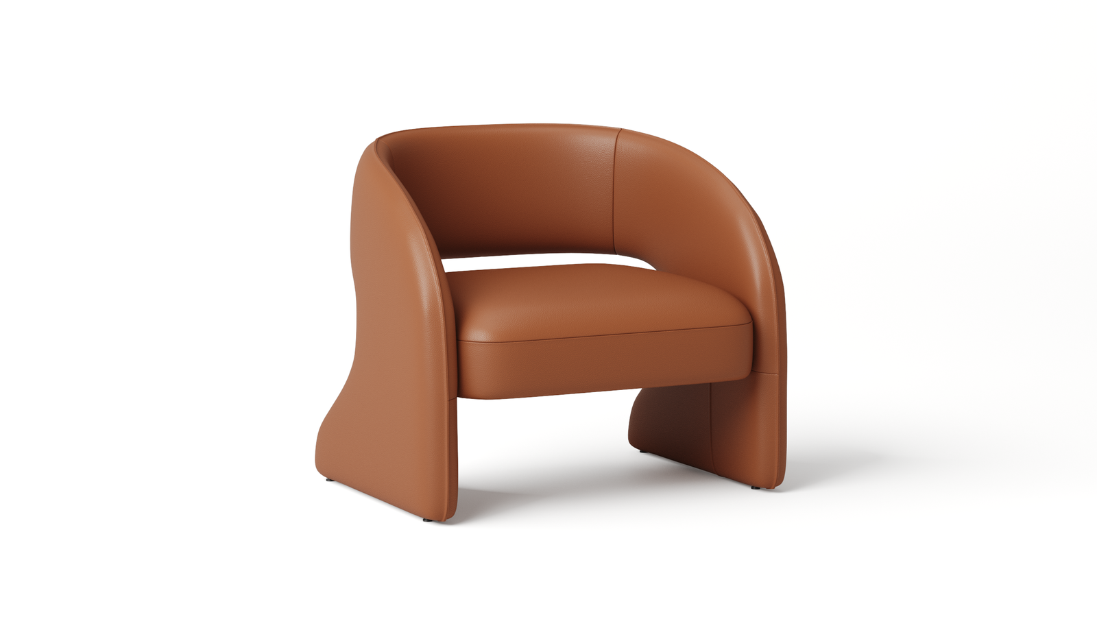 Lola Leather Armchair — ORANGE