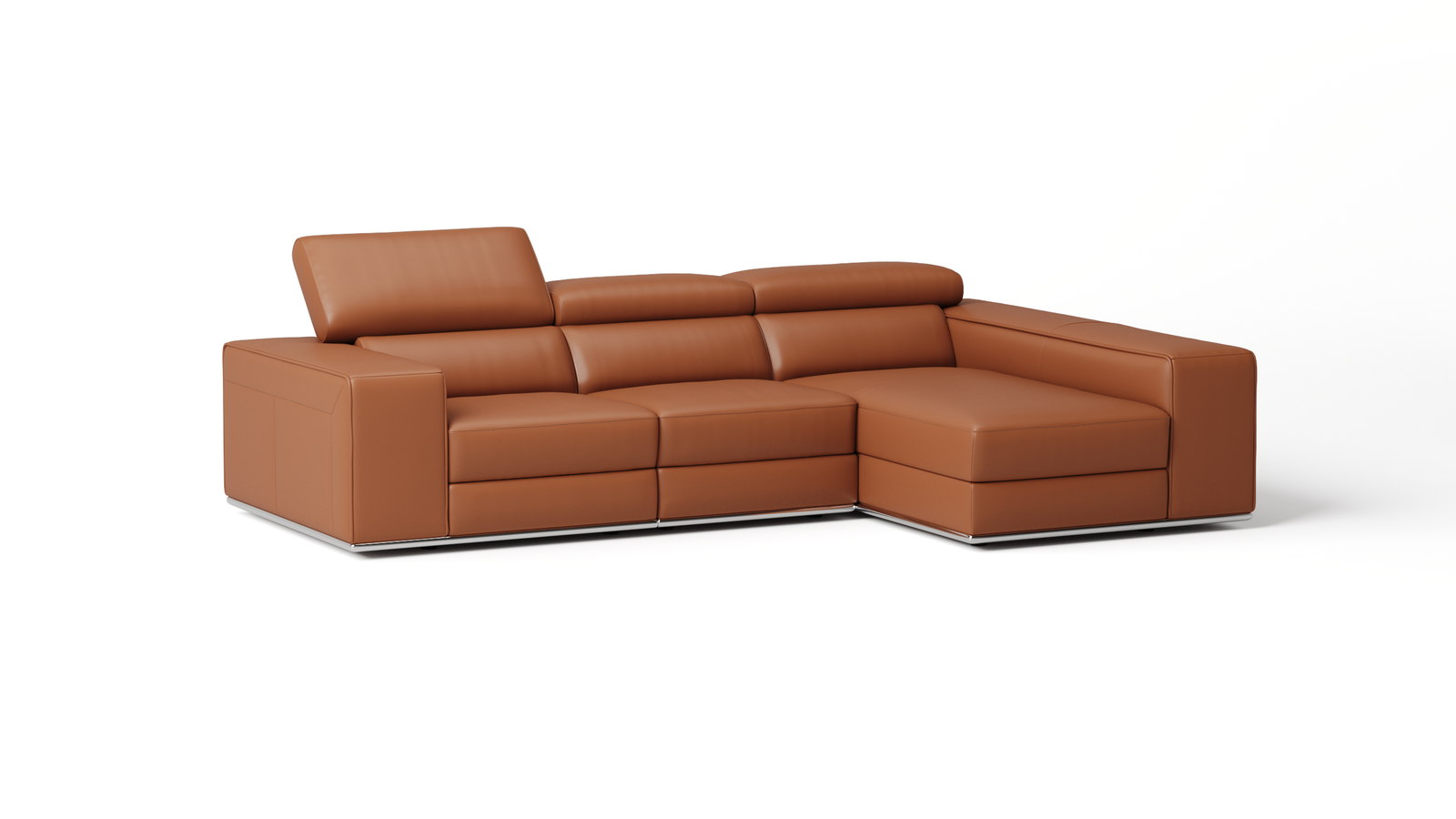Lorenzo Leather Chaise Lounge Option A — ORANGE