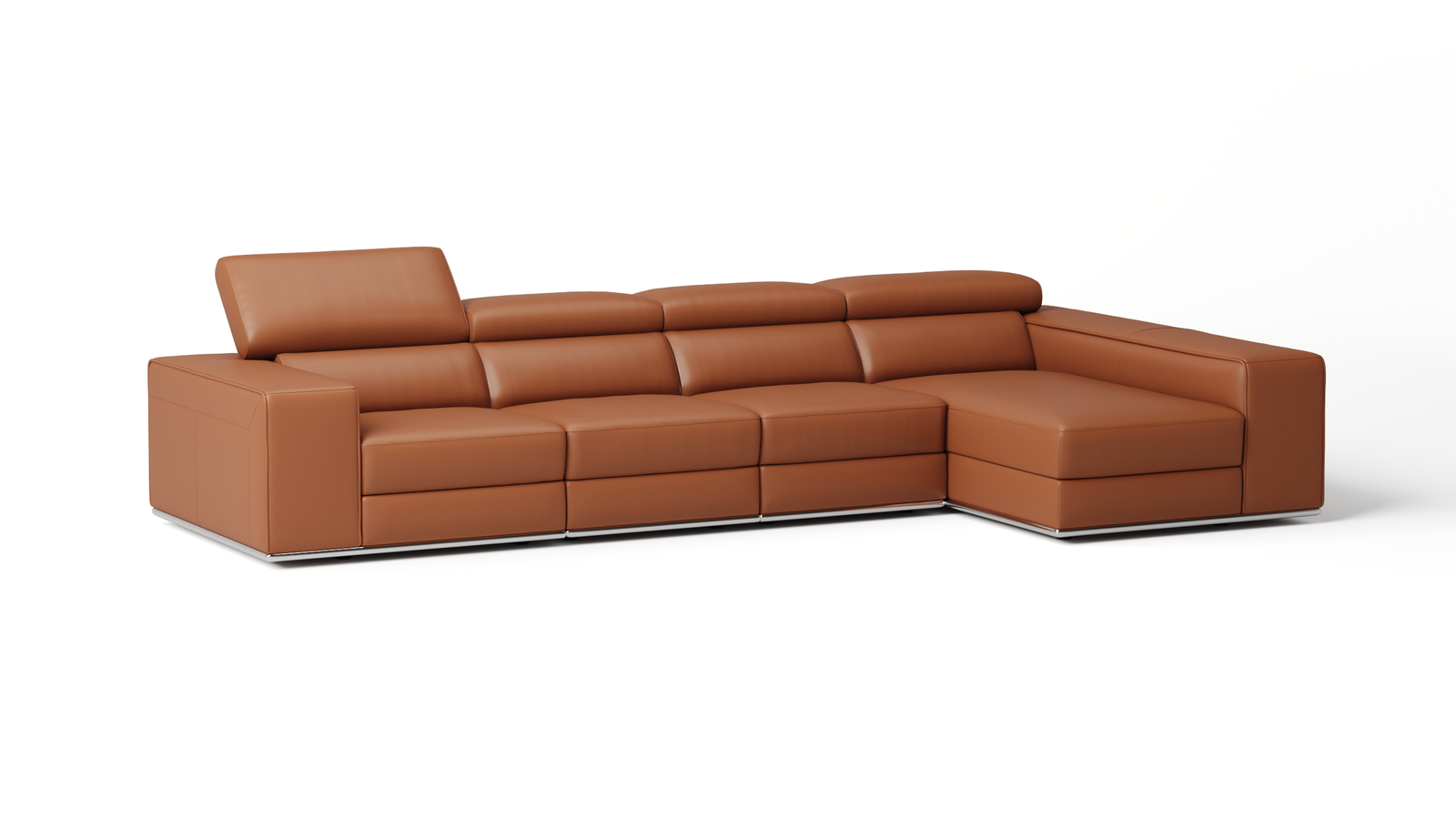 Lorenzo Leather Chaise Lounge Option B — ORANGE