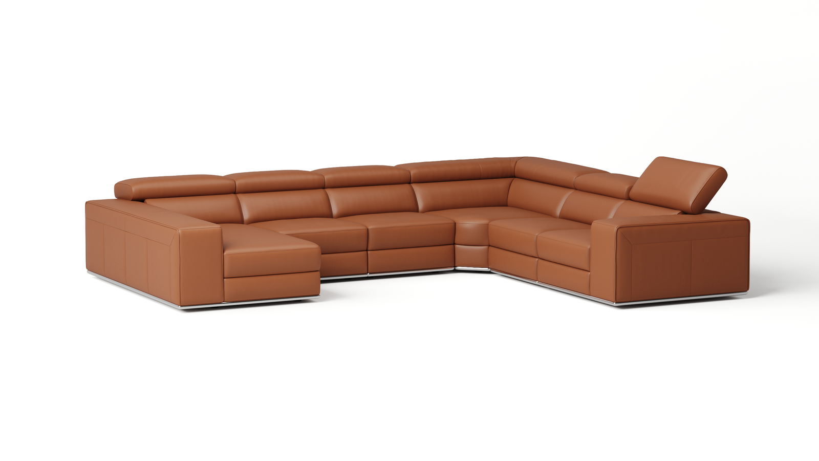 Lorenzo Leather Modular Lounge Option A — ORANGE
