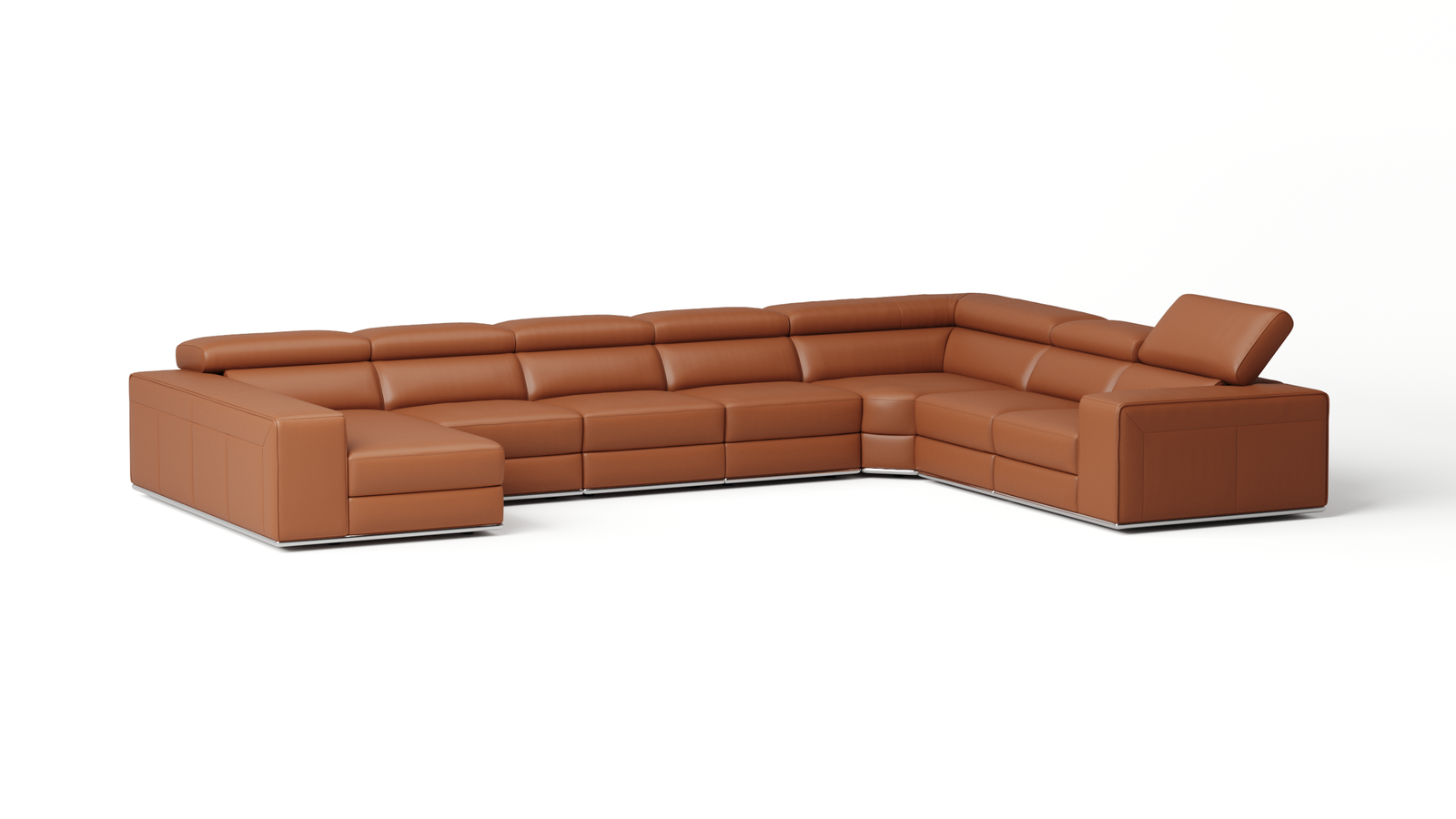 Lorenzo Leather Modular Lounge Option B — ORANGE