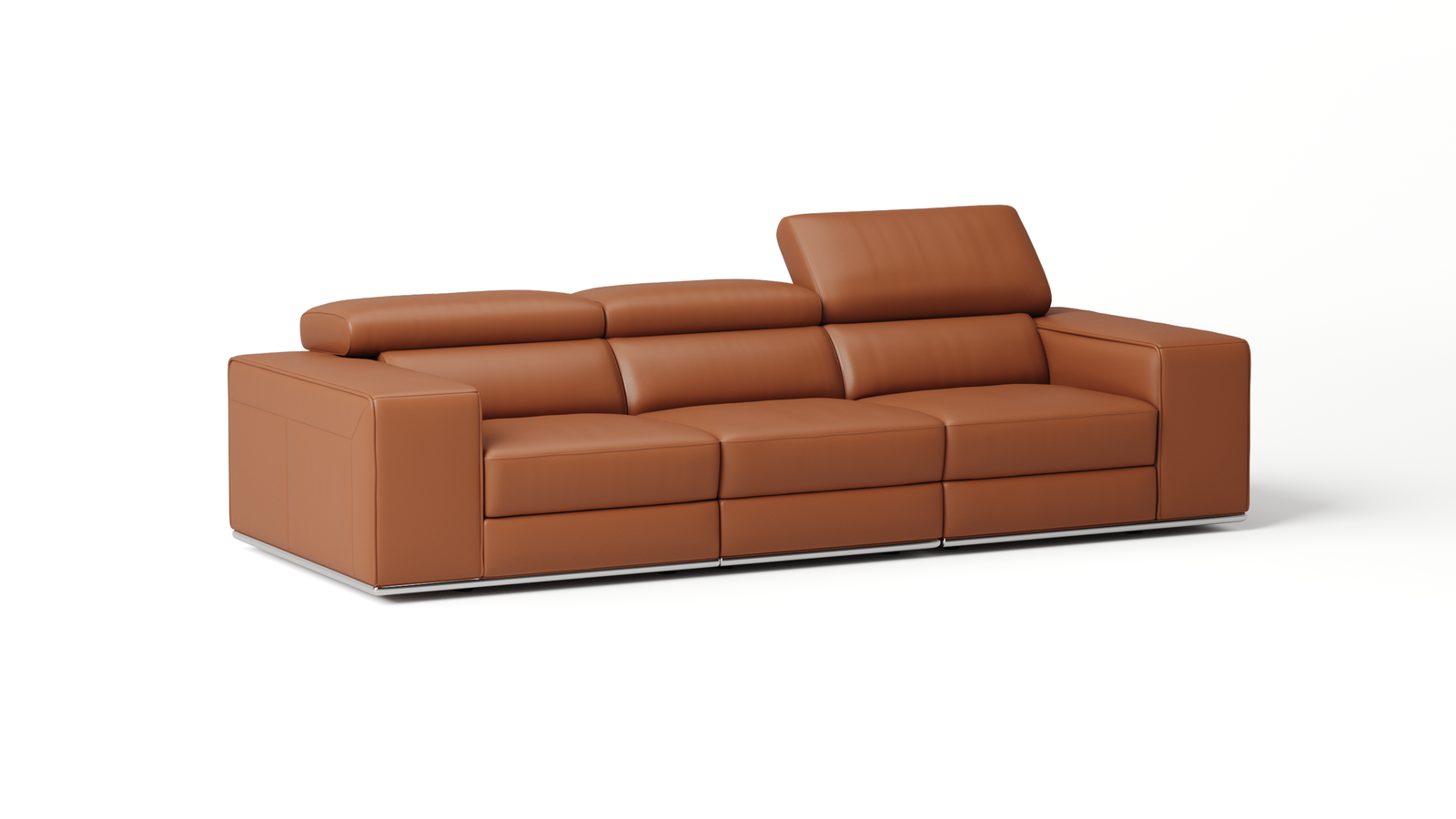 Lorenzo Leather Three Seat Sofa — ORANGE