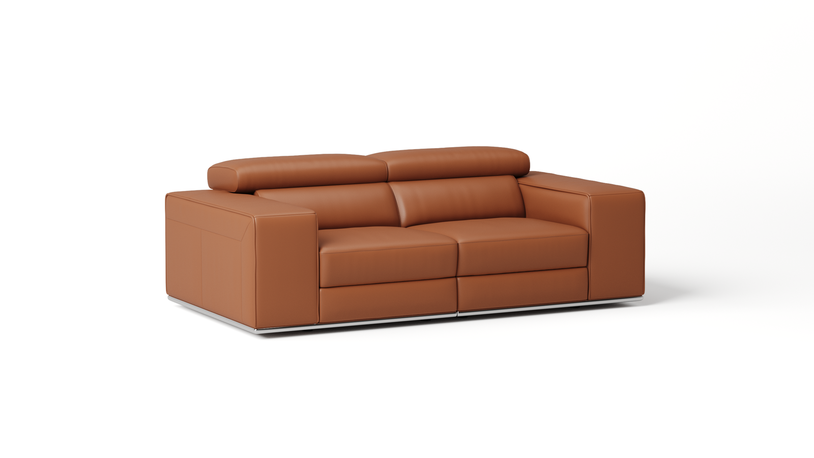 Lorenzo Leather Two Seat Sofa — ORANGE