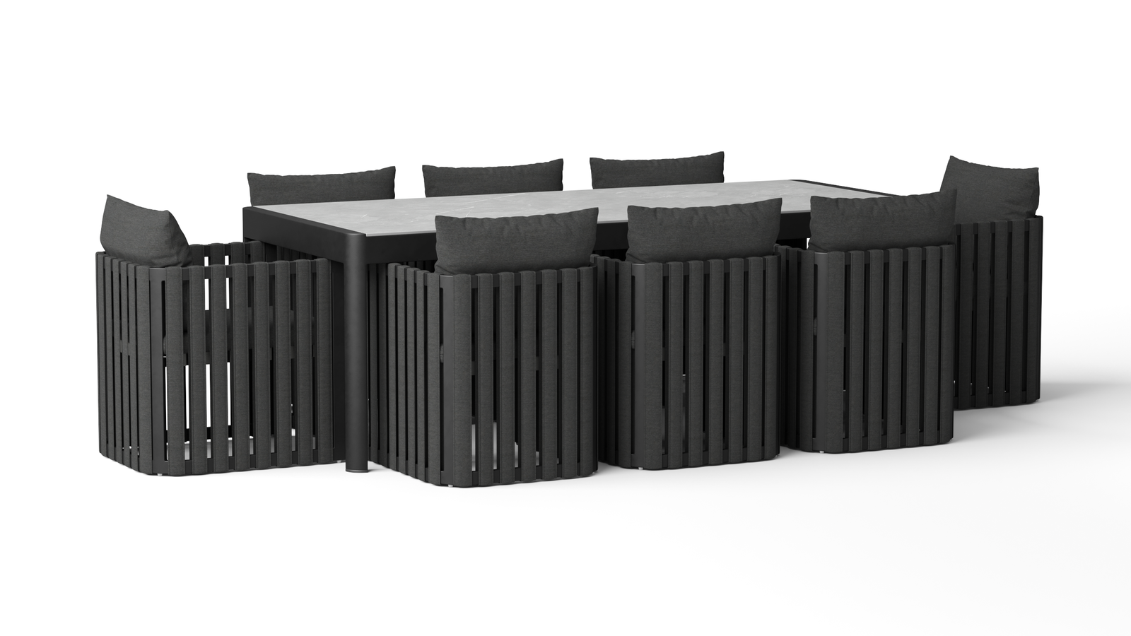 Manly Black 9-piece Outdoor Ceramic Dining Set With Manly Cove Chairs