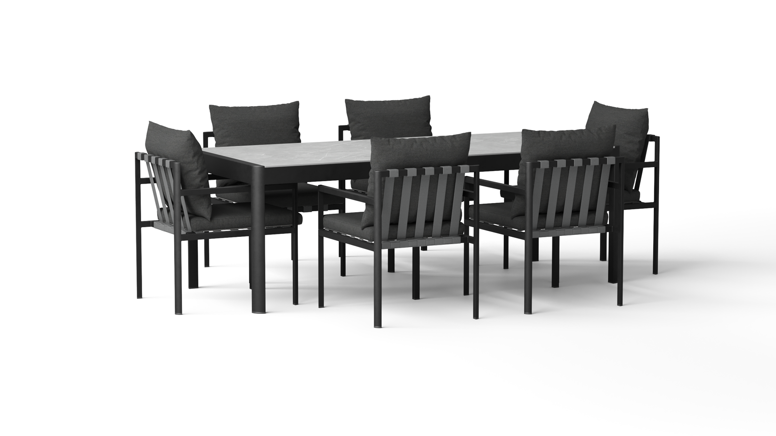 Manly Black Outdoor 7-piece Dining Set