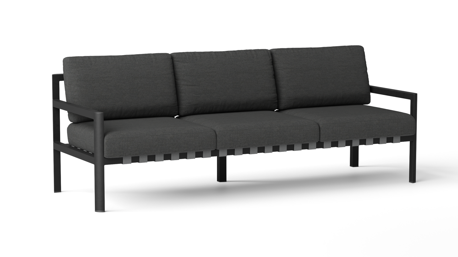 Manly Black Outdoor Three Seat Sofa