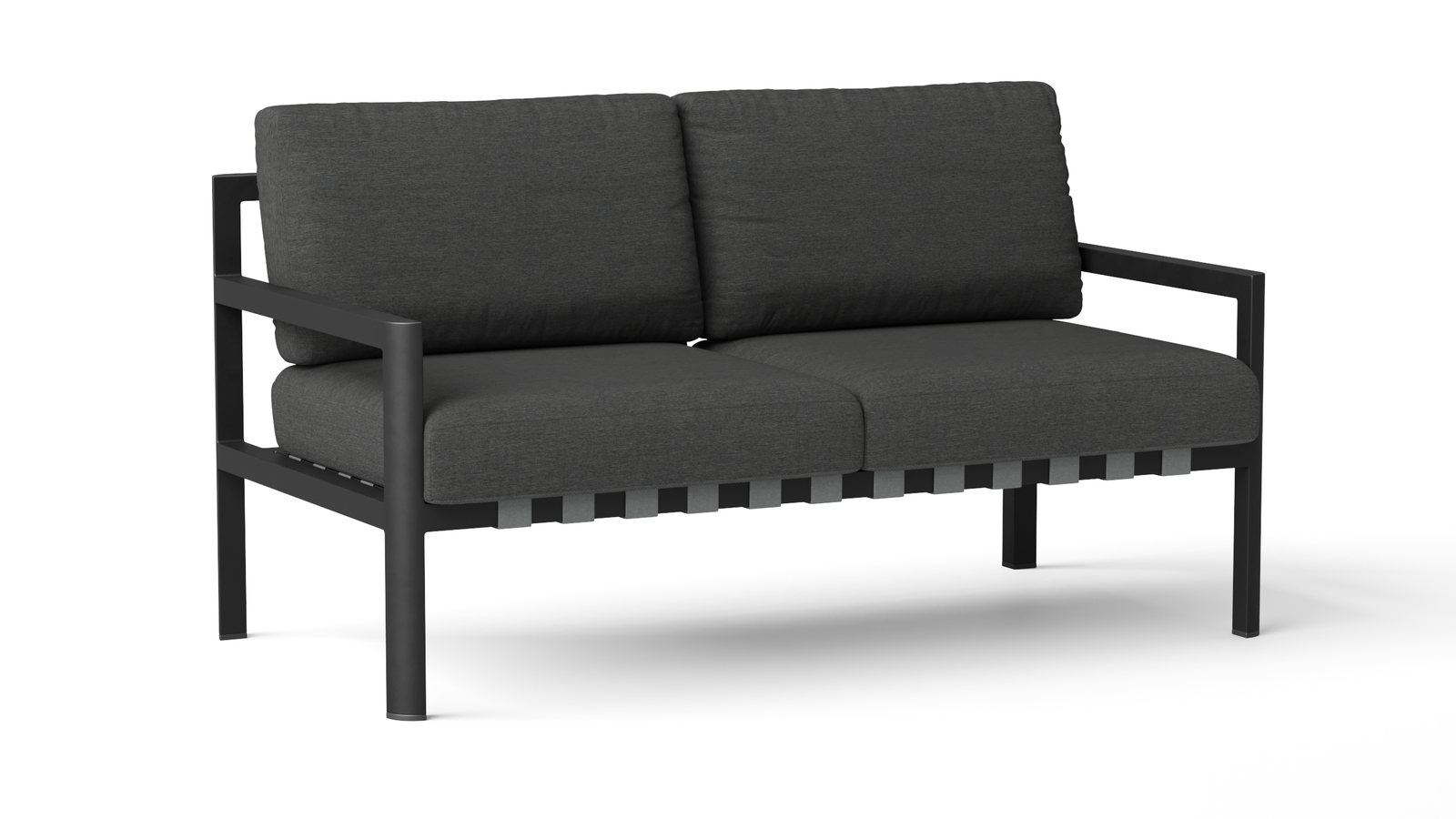 Manly Black Outdoor Two Seat Sofa