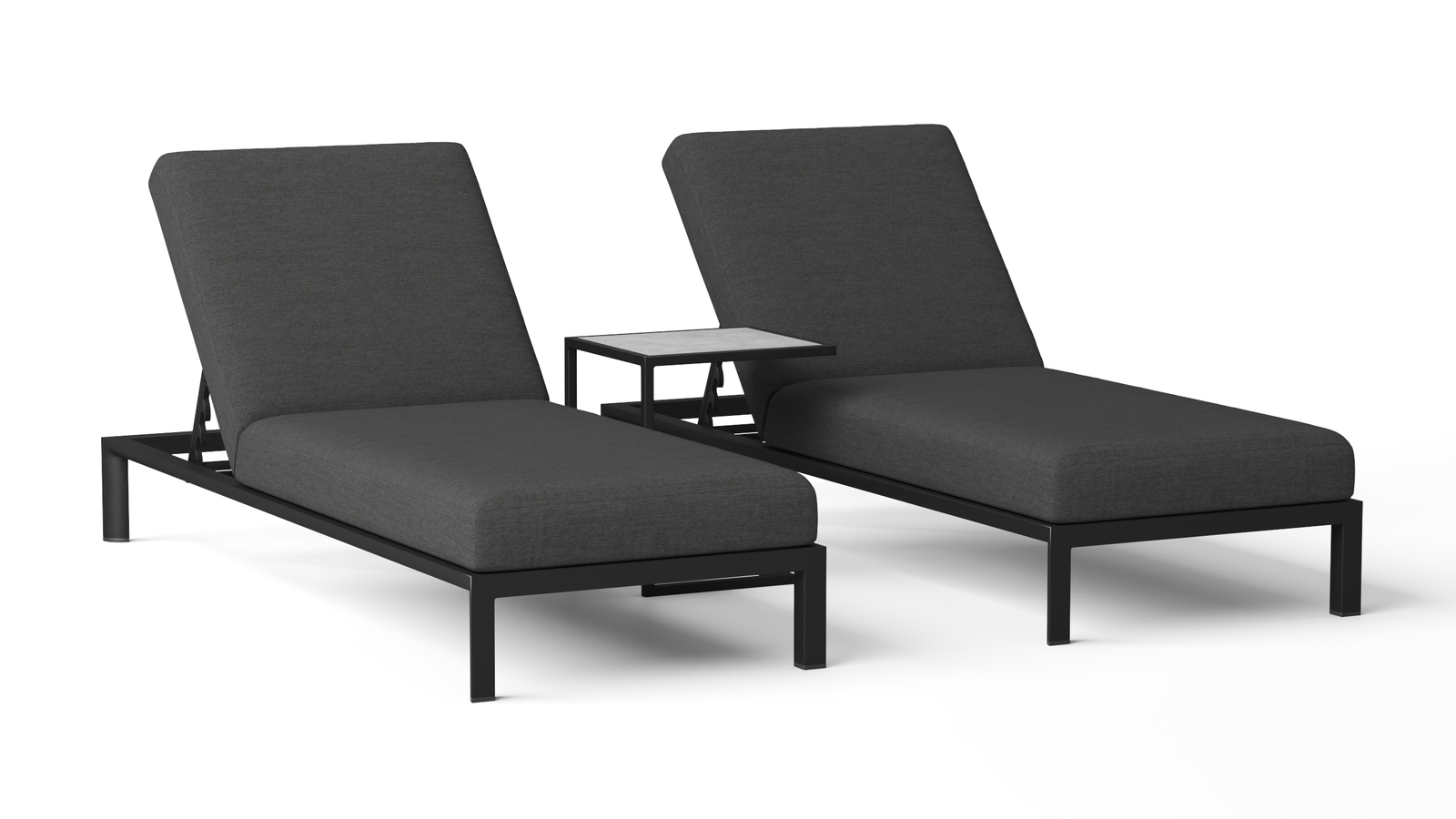 Manly Black Sunlounge Set With Side Table