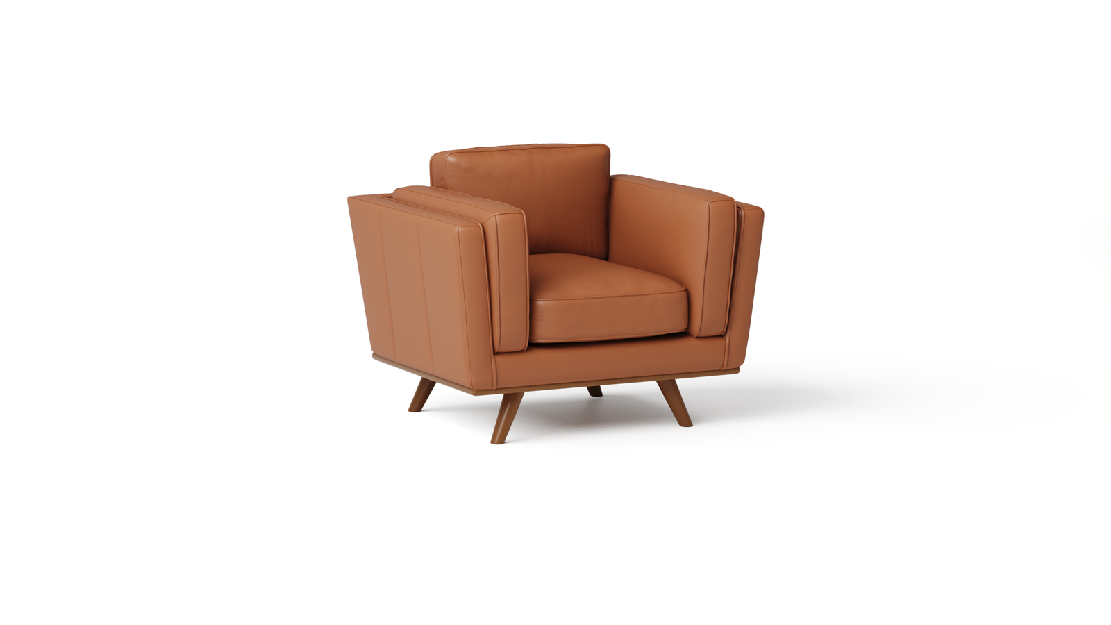Olafur Leather Armchair — ORANGE