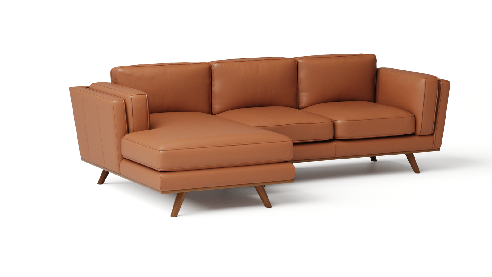 Olafur Leather Chaise Lounge — ORANGE
