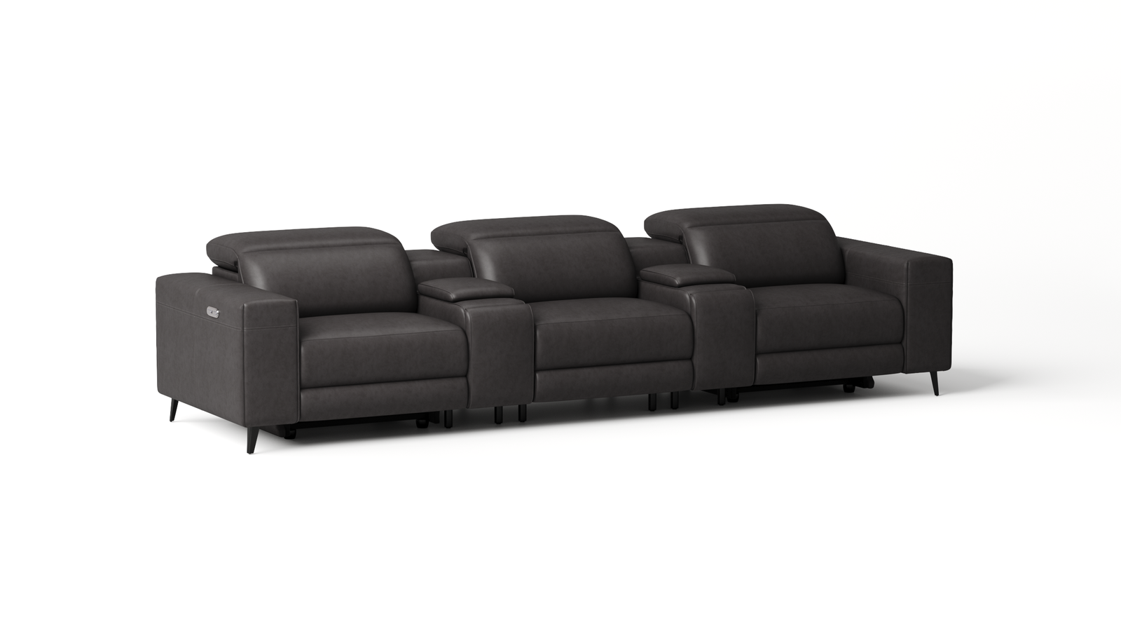 Stirling Leather 3 Seat Home Theatre Recliner Lounge