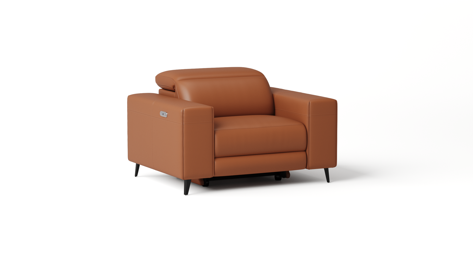 Stirling Leather Recliner Armchair — ORANGE