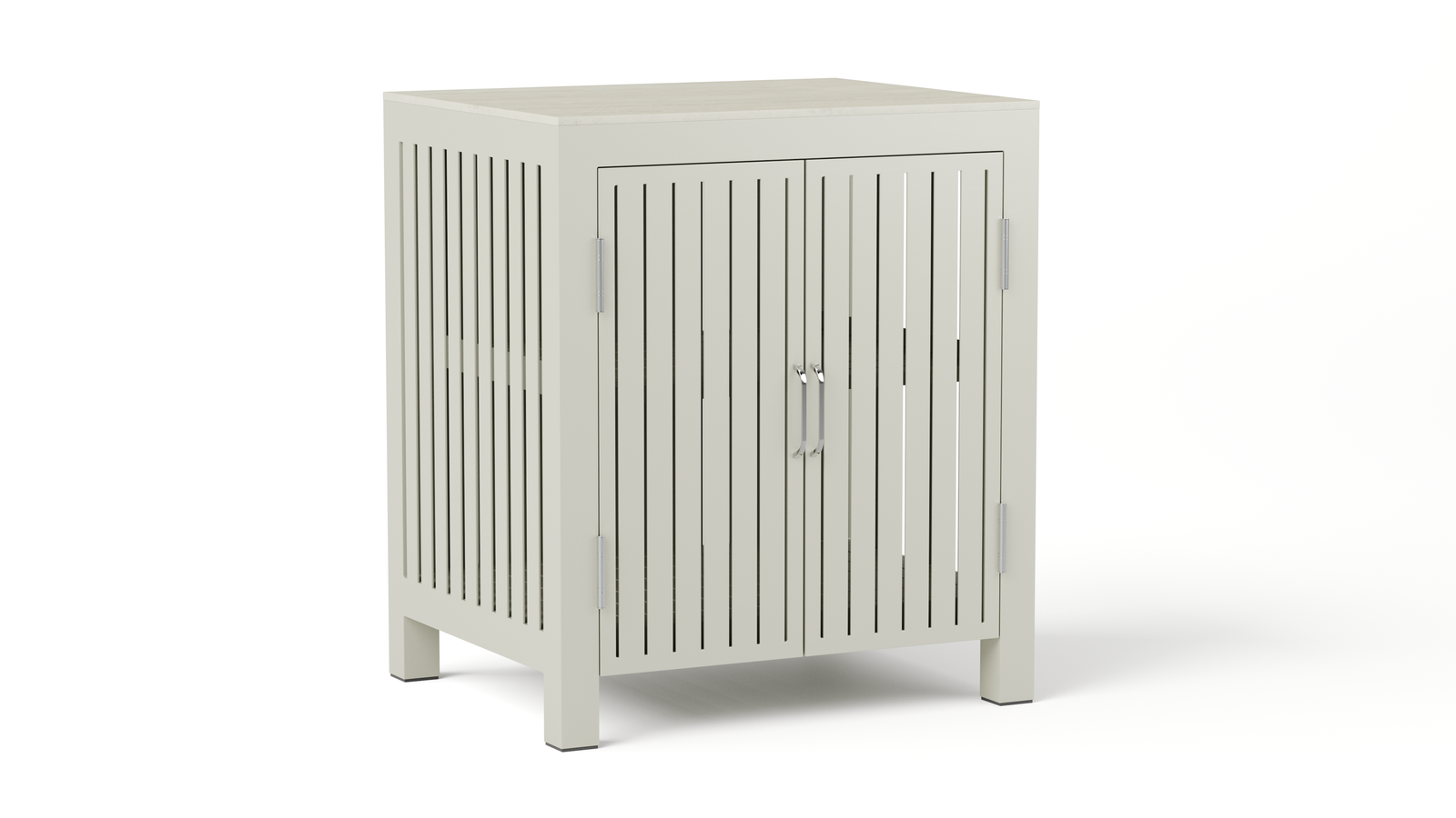 Stow Latte Outdoor Aluminium Storage Cabinet with Ceramic Top